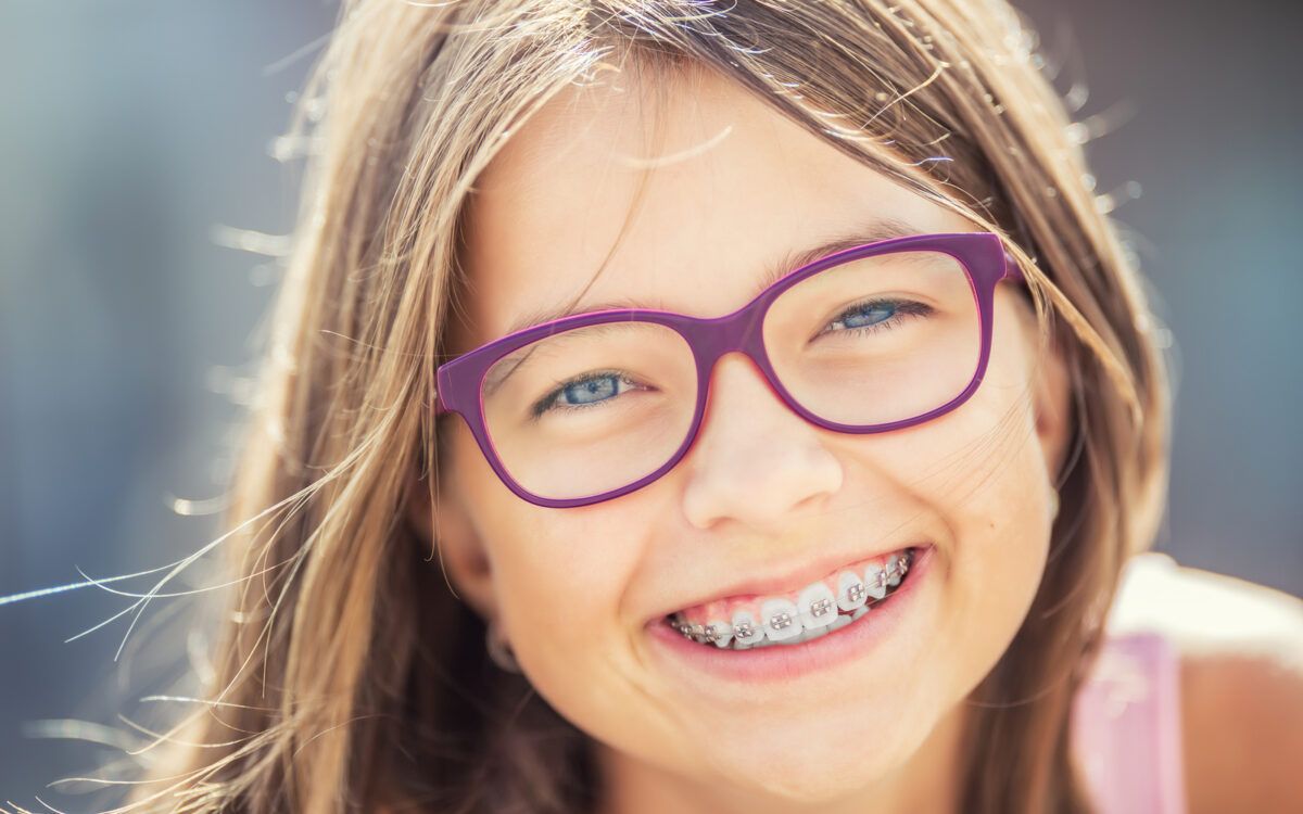 Young girl in Braces
