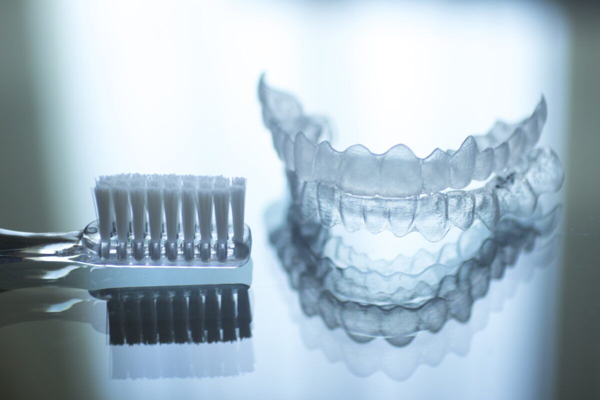 clear aligner and toothbrush