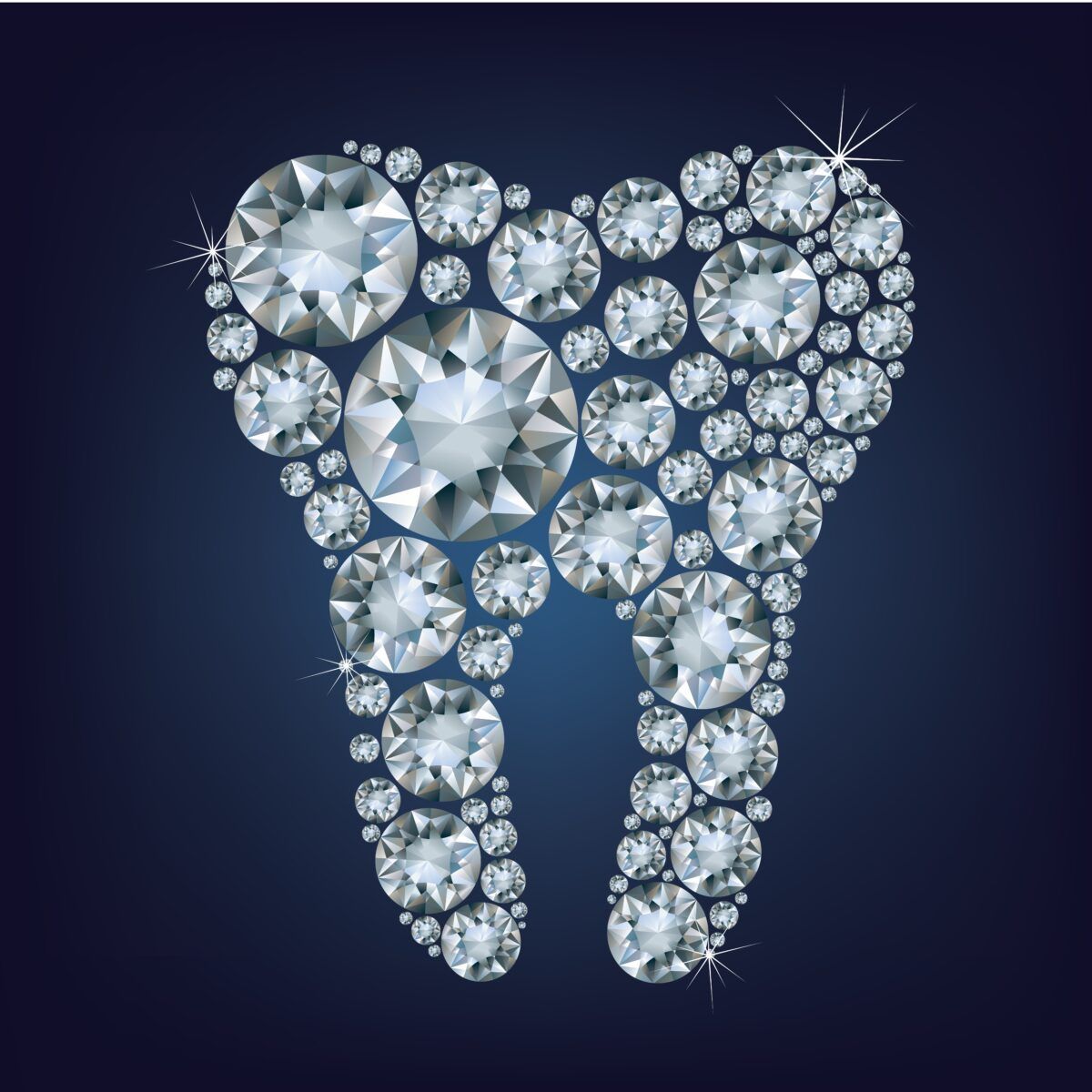 tooth shape made from diamonds